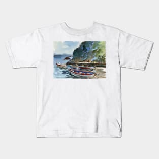 Launching at Choroni Beach Kids T-Shirt